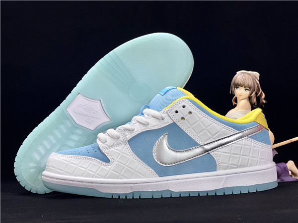 Men's Dunk Low SB White/Blue Shoes 0135 Men's Dunk Low SB White/Blue Shoes 0135